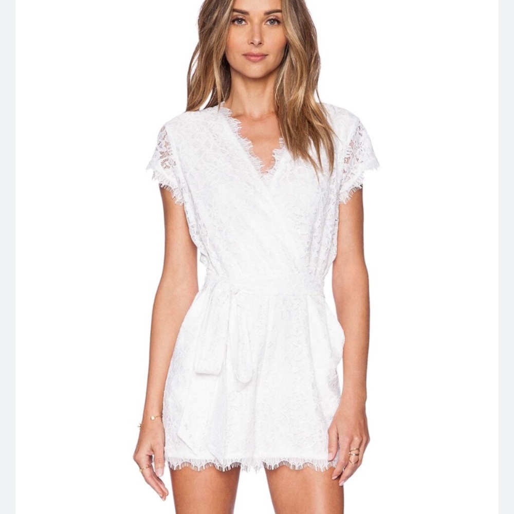 Diane von Furstenberg Purdette DVF white lace romper 4